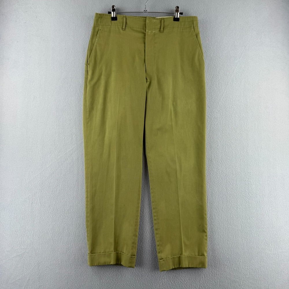 Vintage 60s 70s Boy Scouts Pants‎ Mens 31x37 Green Chino BSA